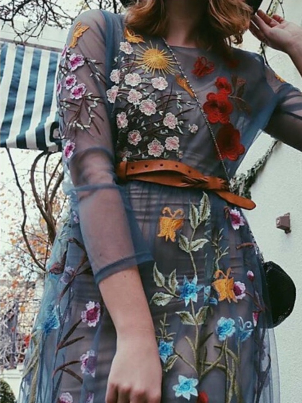 Blueoxy embroidered sheer floral dress size M/L - Picture 14 of 16